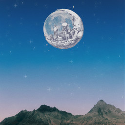 freetoedit moon night sky mountains