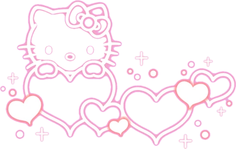 ハローキティ ネオン ピンク ハート キラキラ 量産型 Sticker By あ ハローキティ ネオン ピンク ハート キラキラ 量産型 Sticker By あ