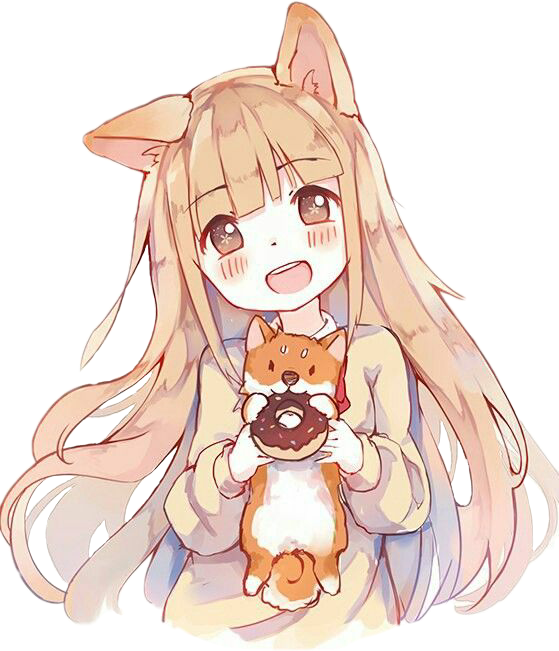 Animegirl Anime Girl Cute Kawaii Dog Catgirl