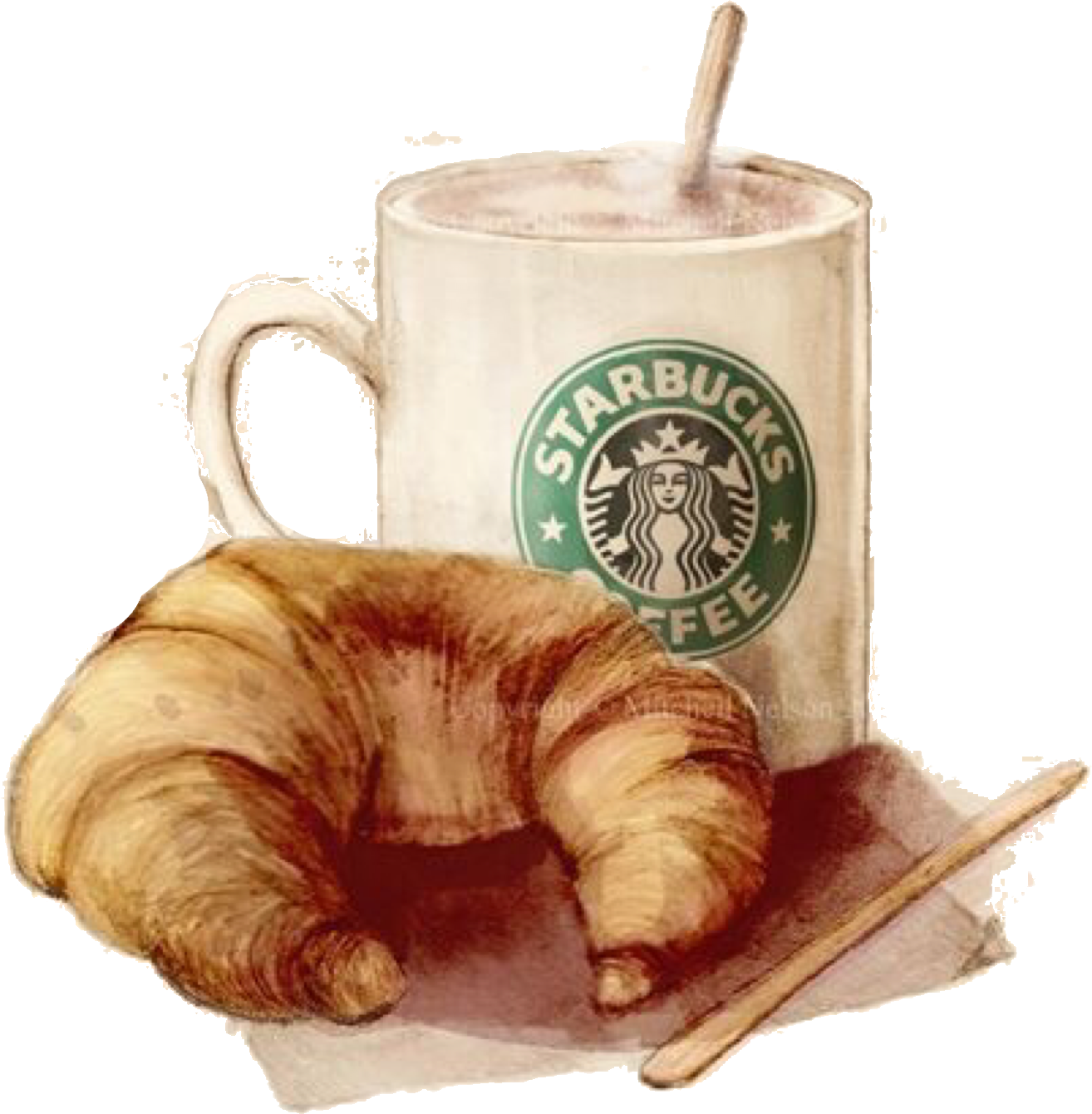 Starbucks Croissant Sticker