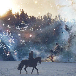 freetoedit horse winter space galaxy