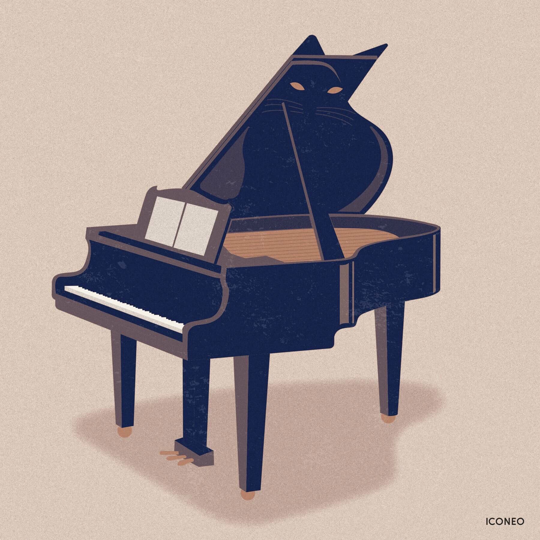 Piano Cat Cat Cats Piano Musician Music Musiclovers Art