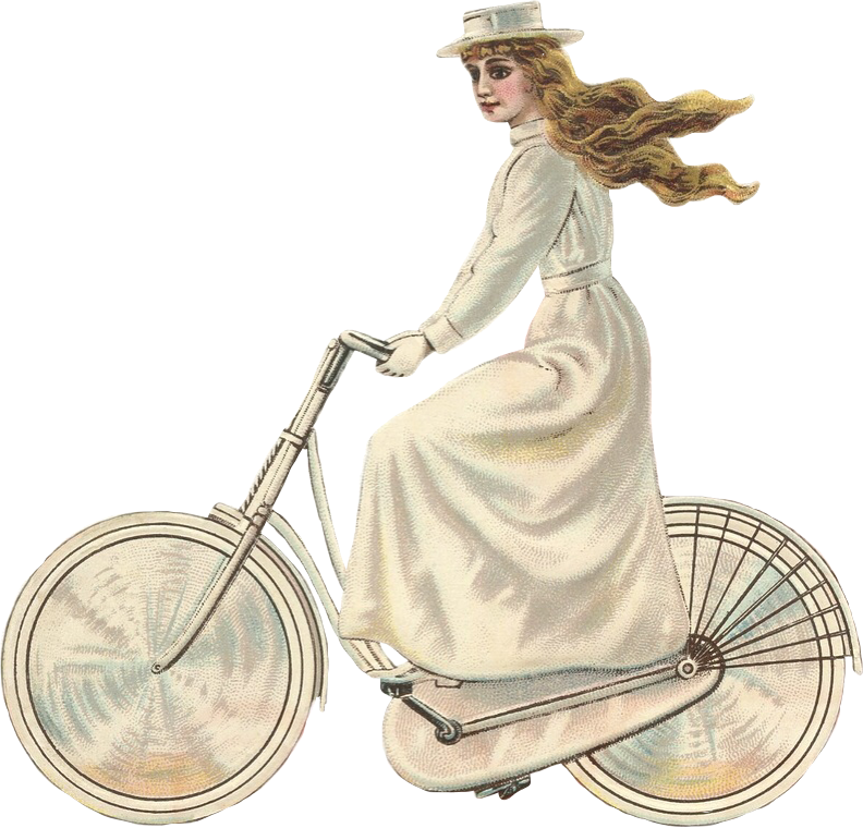 Леди на велосипеде рисунок