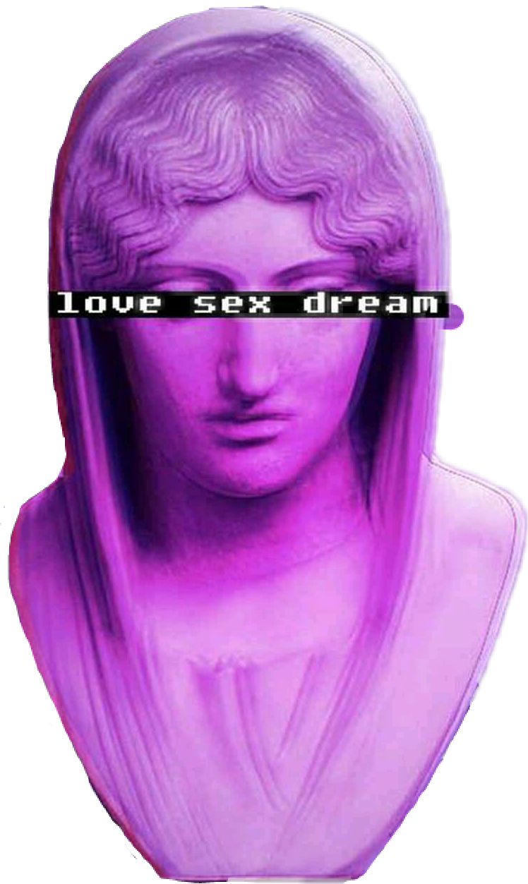 Vaporwave Statue Pink Dream Love Sticker By @ioniid