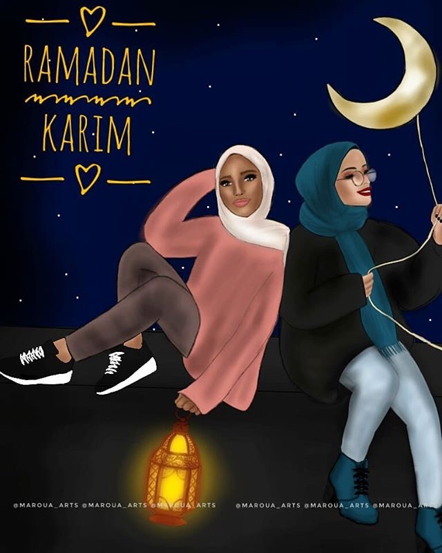 Ramadan karim ?❤️#ramadan #orangehair #awesome #gorgeous #girlpower #girly_m #friend #mydraw #vibes #girl #cute #emotions #colorful #people #travel #bea