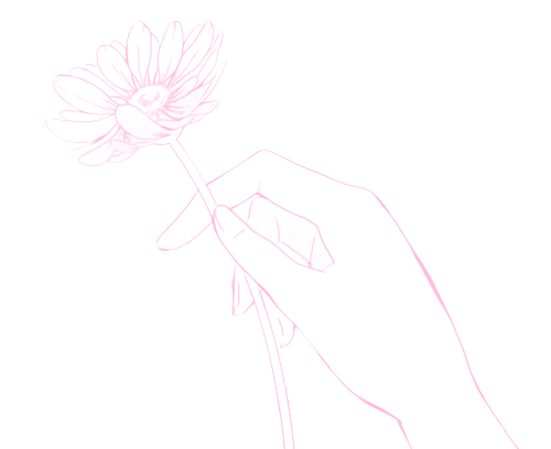Flower Hand Aesthetic Kawaii Anime Art Sticker Manga