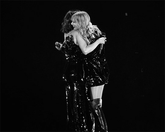 Taylor Swift And Selena Gomez Hugging After The Perform