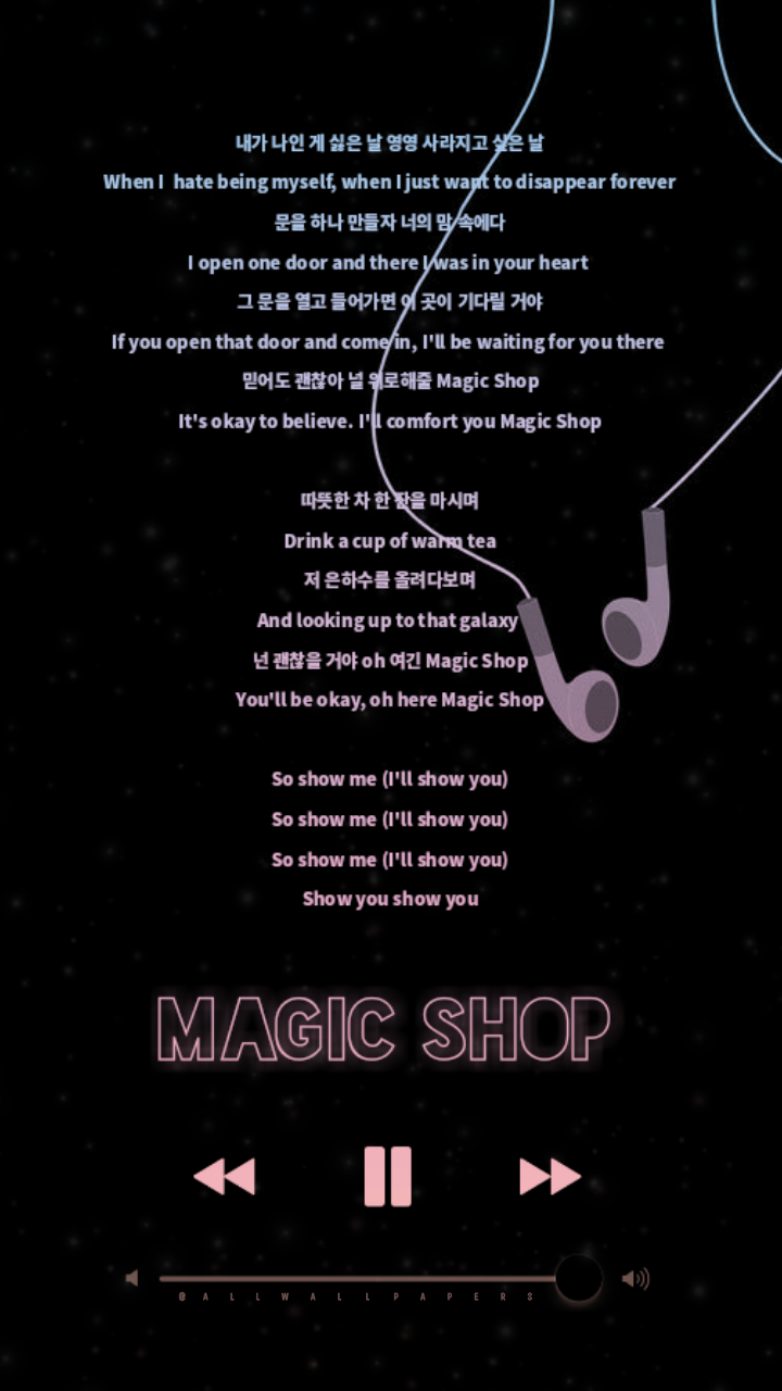 BTS Magic Shop Lyrics Wallpaper | Lockscreen 🌸This so...