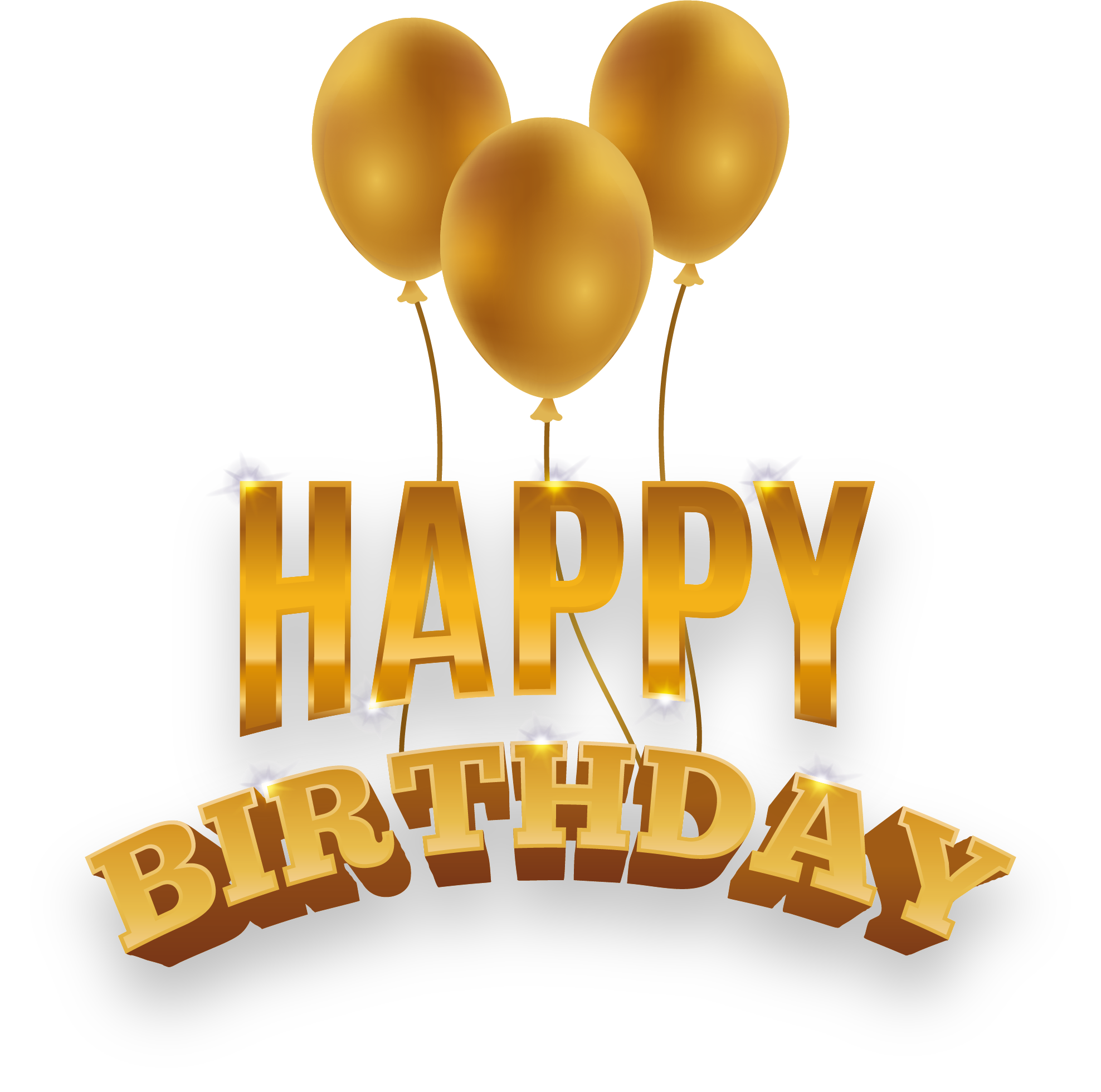 Happy Birthday Gold Text Png