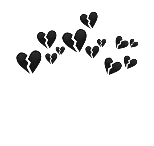 Tumblr Brokenheart Black Sticker By Venus