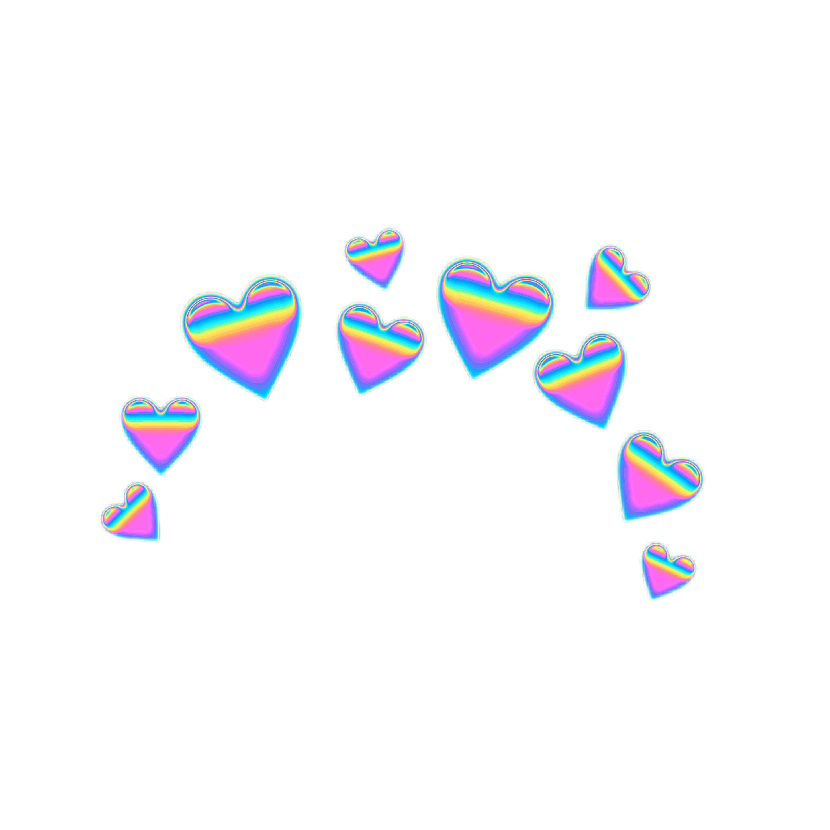 emoji crown hearts holographic sticker by @dinaaaaaah