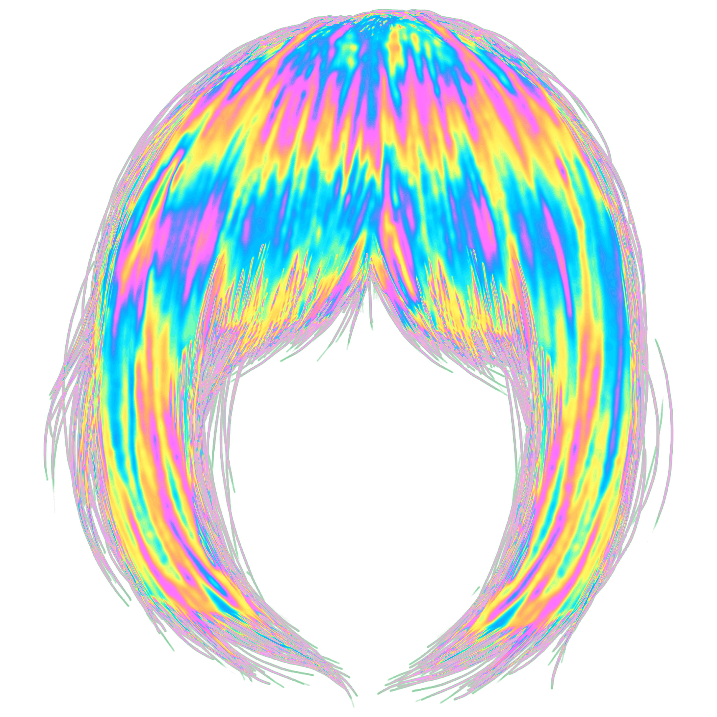 Wig Hair Holographic Holo Holographic Colorful Rainbow