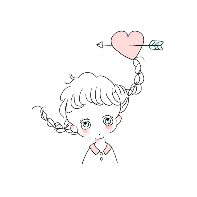 Cahoイラスト可愛い女の子ピンク恋 Sticker By な つ み