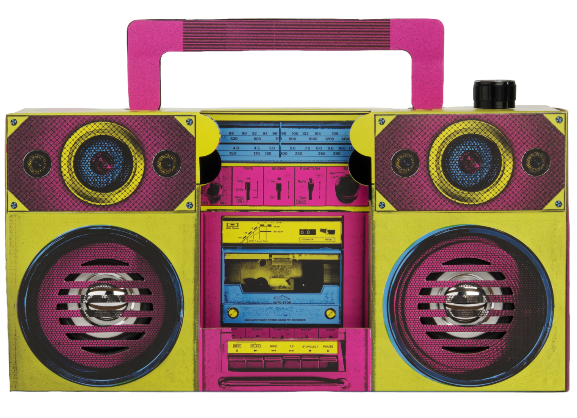 boombox boom box popart colorful music sound retro vint...