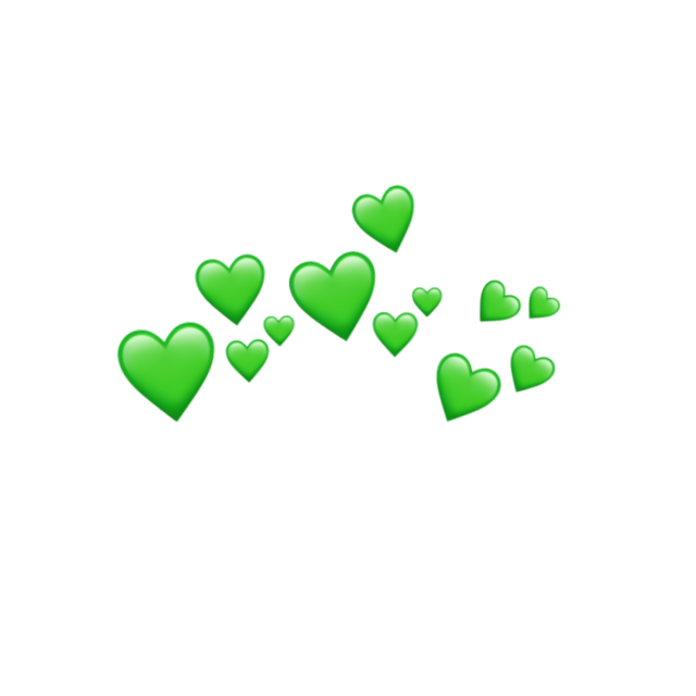 tumblr aesthetic  overlay  emoji green hearts sticker hea 