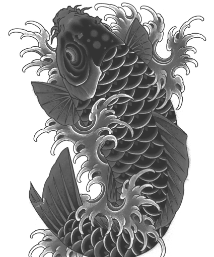 tattoo irezumi fish water yakuza sticker by @eddytward