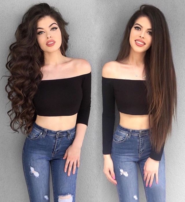 Straight Or Curly Hair Left Or Right Twin