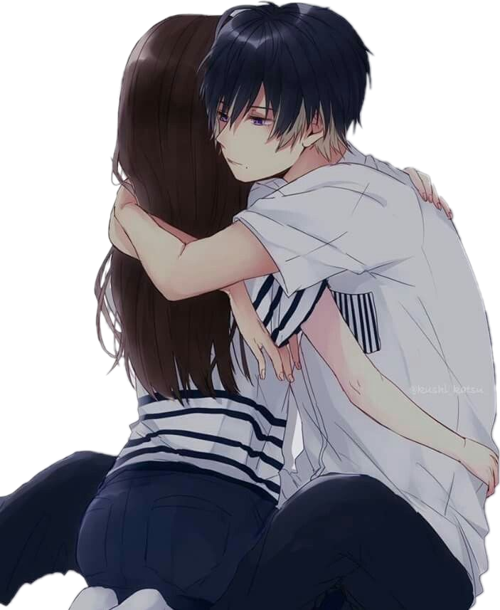 hugs anime couple animecouple sticker by maleemya