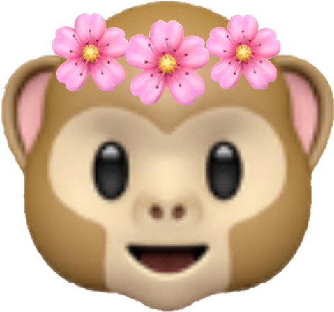 Monkey Monkeyemoji Emoji Flower Cute Sticker By Berilarts