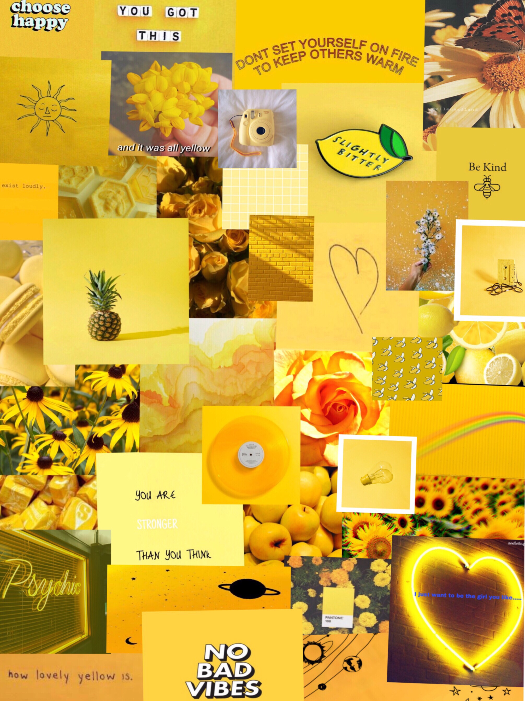 freetoedit yellow aesthetic image by @the_collage_master