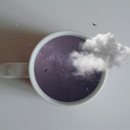 edit art surreal cup galaxy