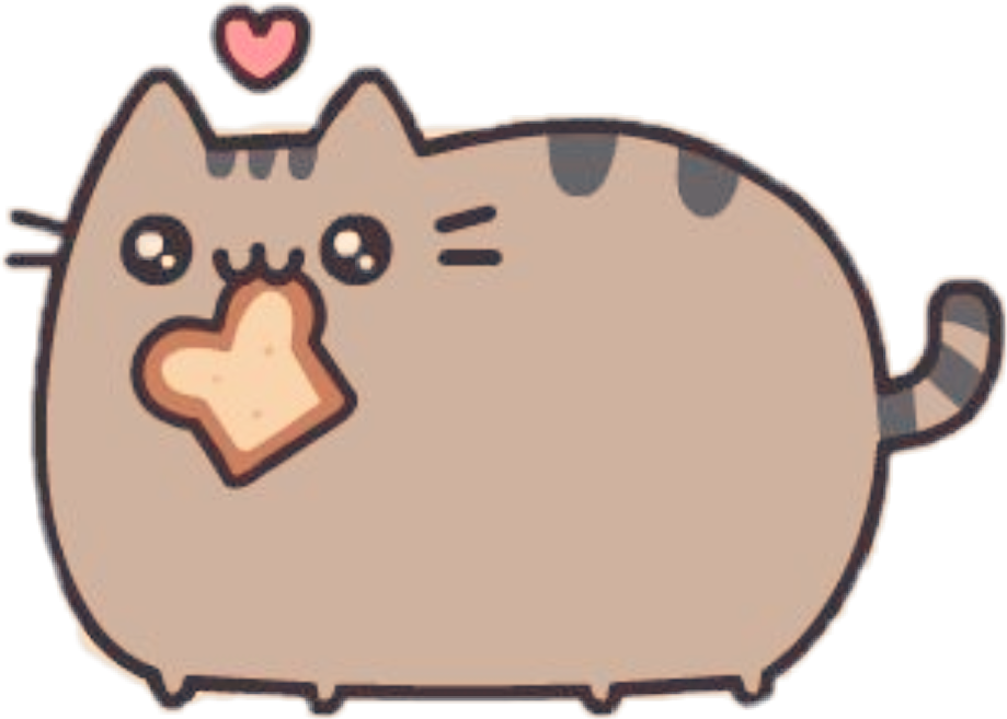 pusheen love bread cat freetoedit sticker by @justynagil.