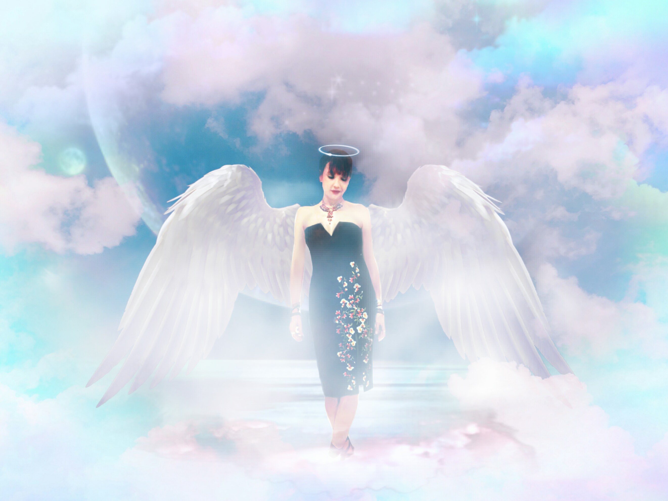 Ангел в облаках арт