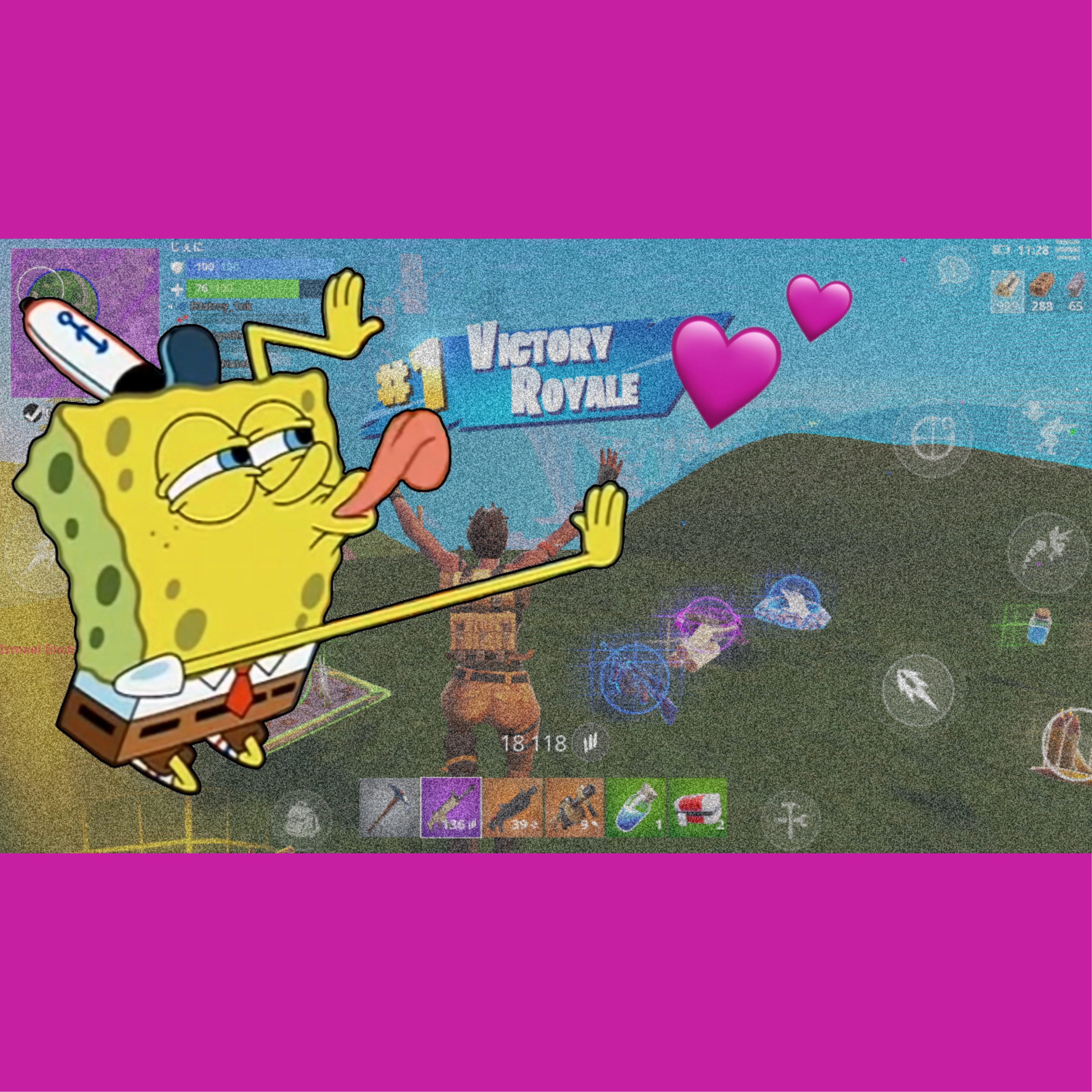 Freetoedit Spongebob Purple Fortnite Victory Heart - spongebob image