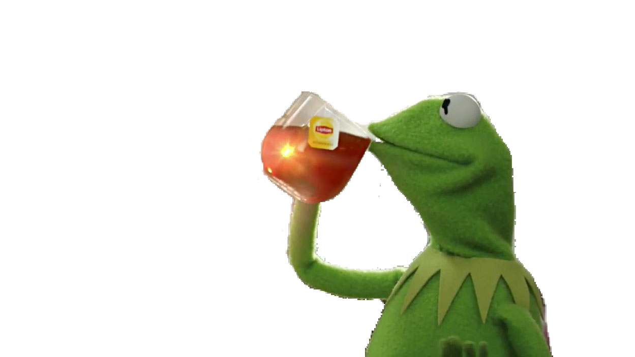 Kermit Drinking Tea Png - Free Logo Image