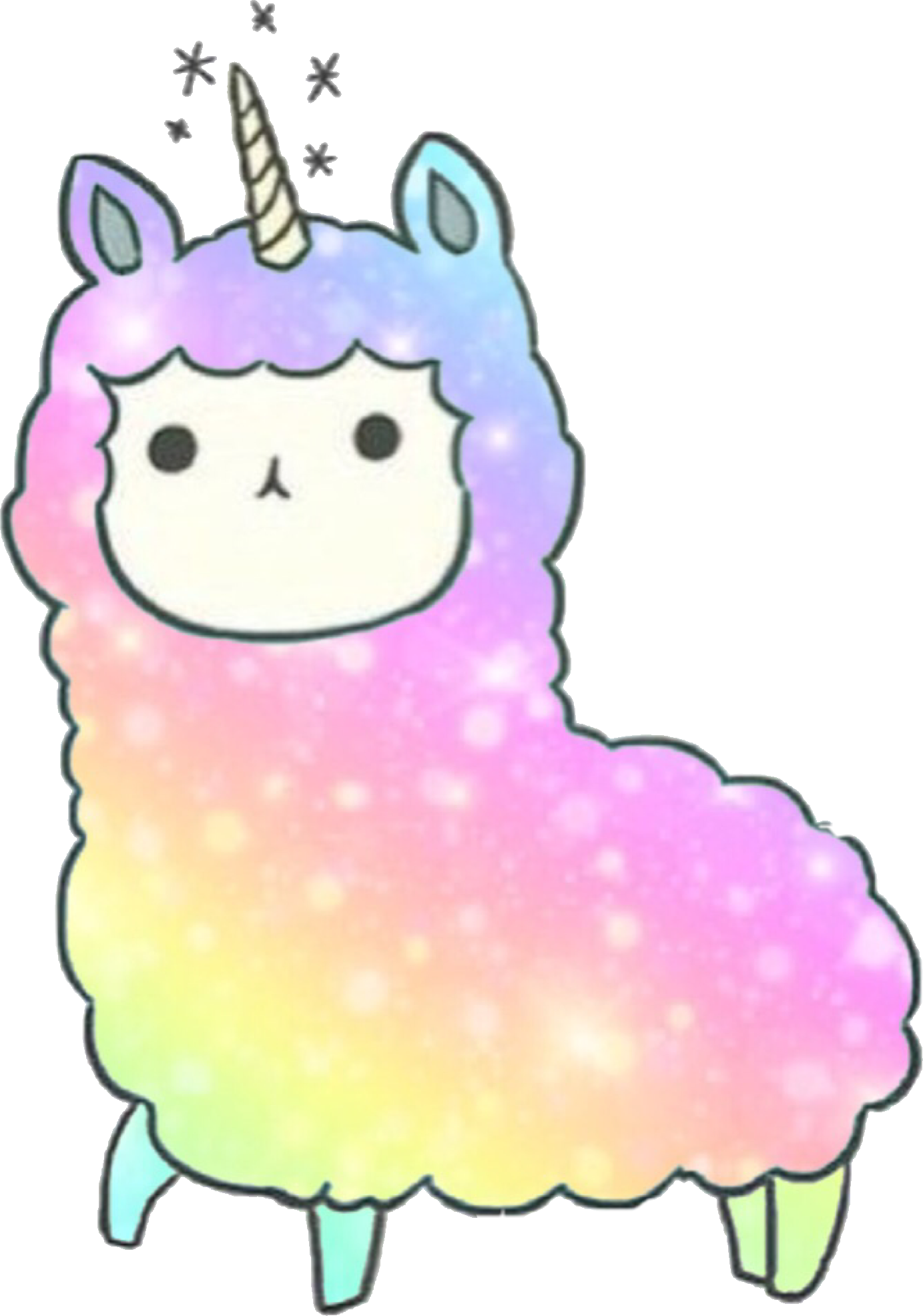 sckawaii kawaii llama llamacorn sticker by @jellllyyy