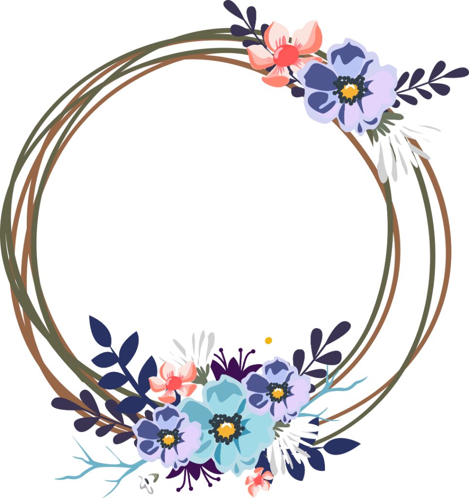 Flower Circle Frame Circle Flowers Frame For Wedding Monogram Svg