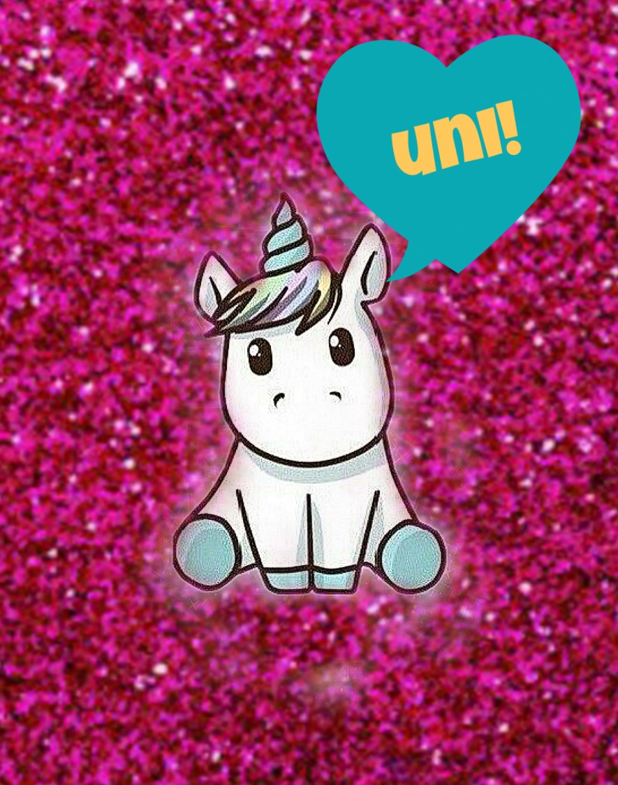 Uni Uni Unicorn Rainbow Glitter Cute Kawaii Picsart