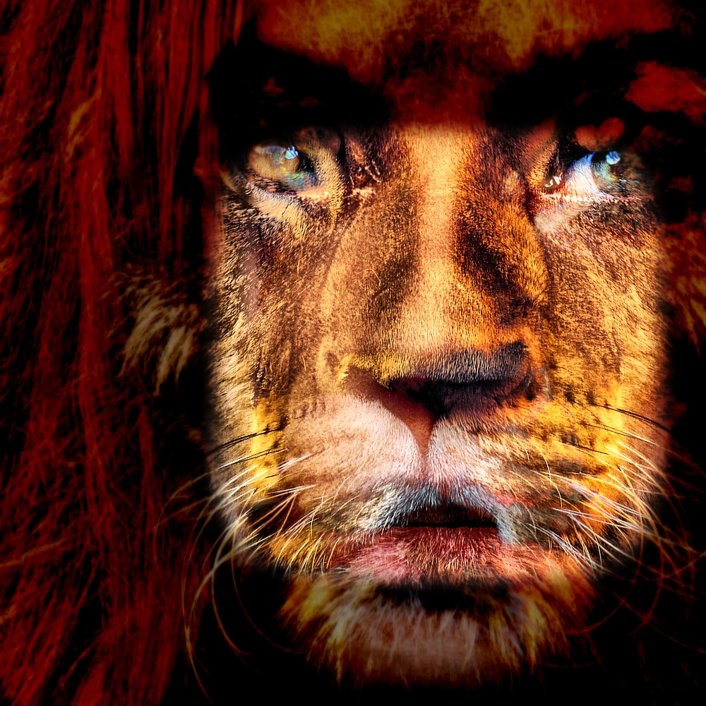 #freetoedit #lion #woman #doubleexposure