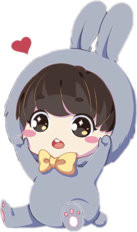 Anime Chibi Bunny Rabbit Kpop Bts Sticker By Banyamu Re:zero − starting life in an world rabbit anime manga, rabbit, purple, child png. anime chibi bunny rabbit kpop bts