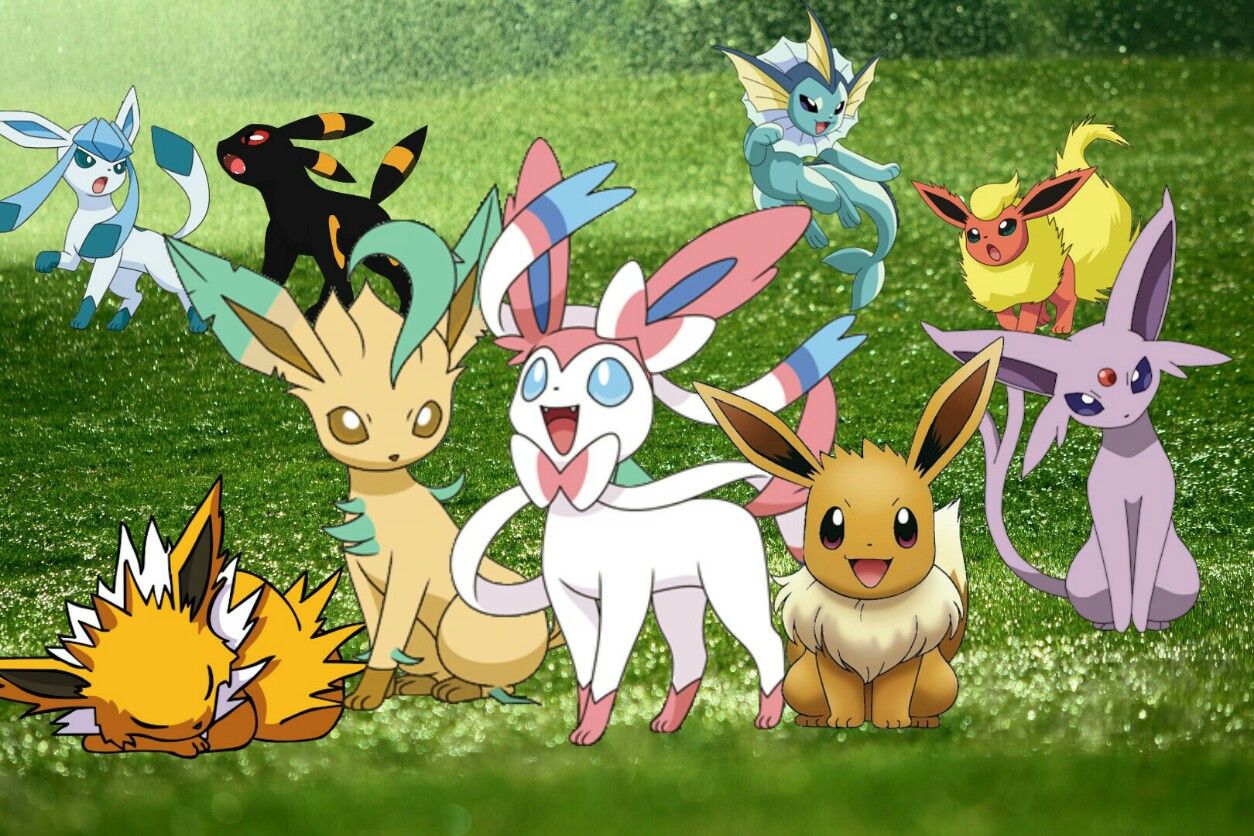 Pokemon Eeveelution Sylveon Umbreon Glaceon Jolteon Lea...