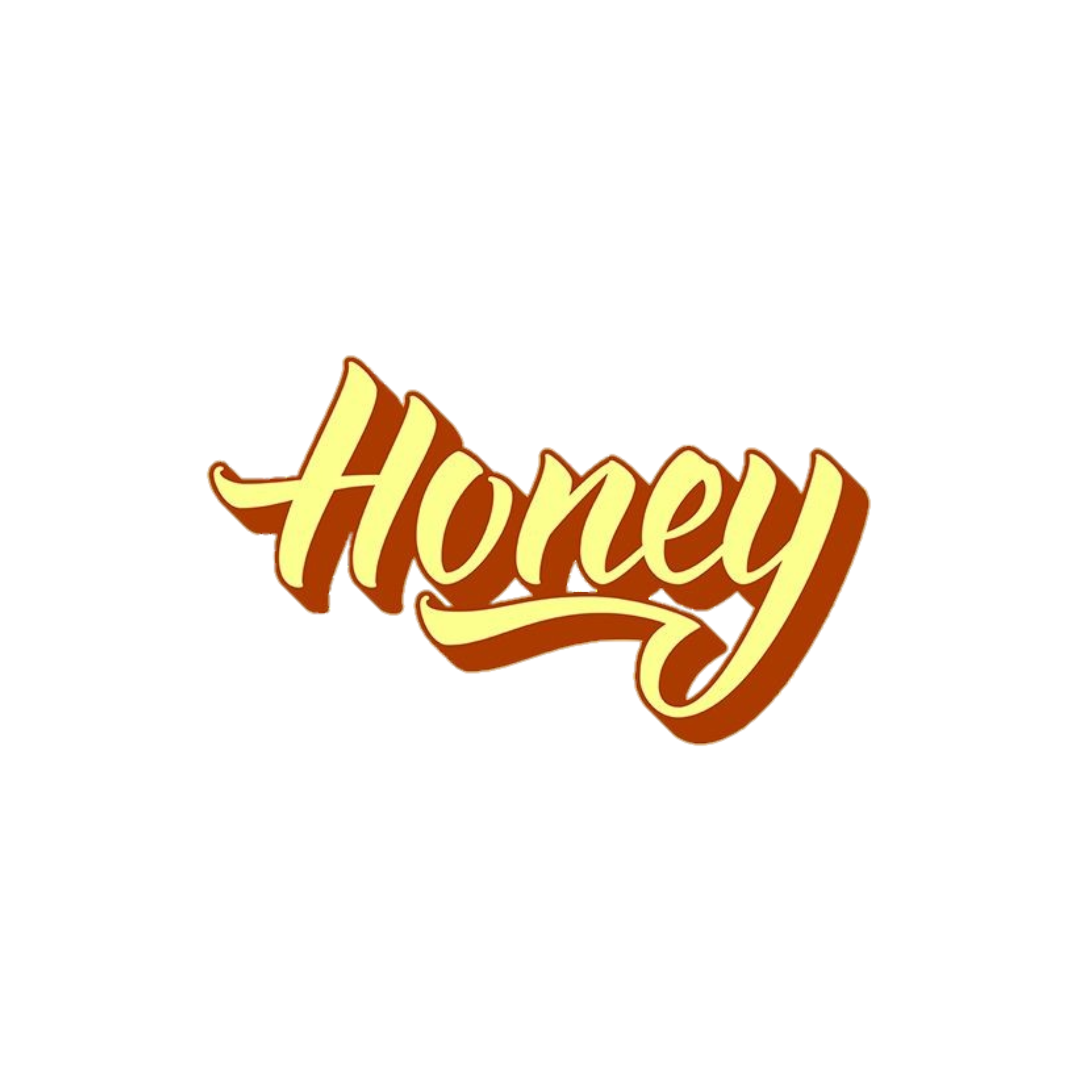 Honey надпись. Желтая надпись.