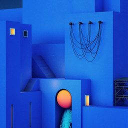 art blue building fantasy sculpture scifi