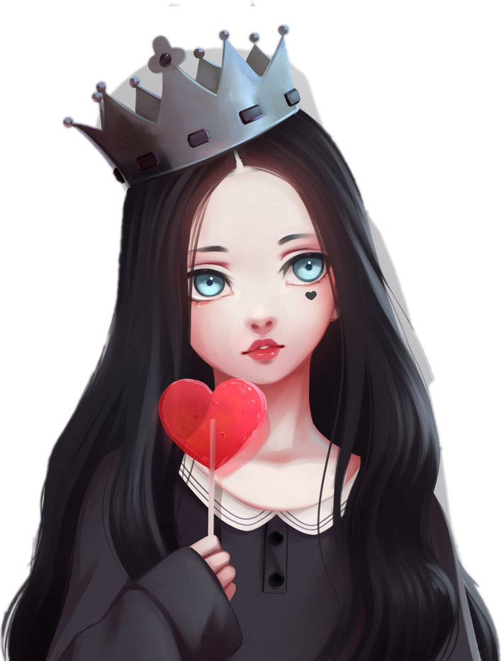 Anime girl with crown