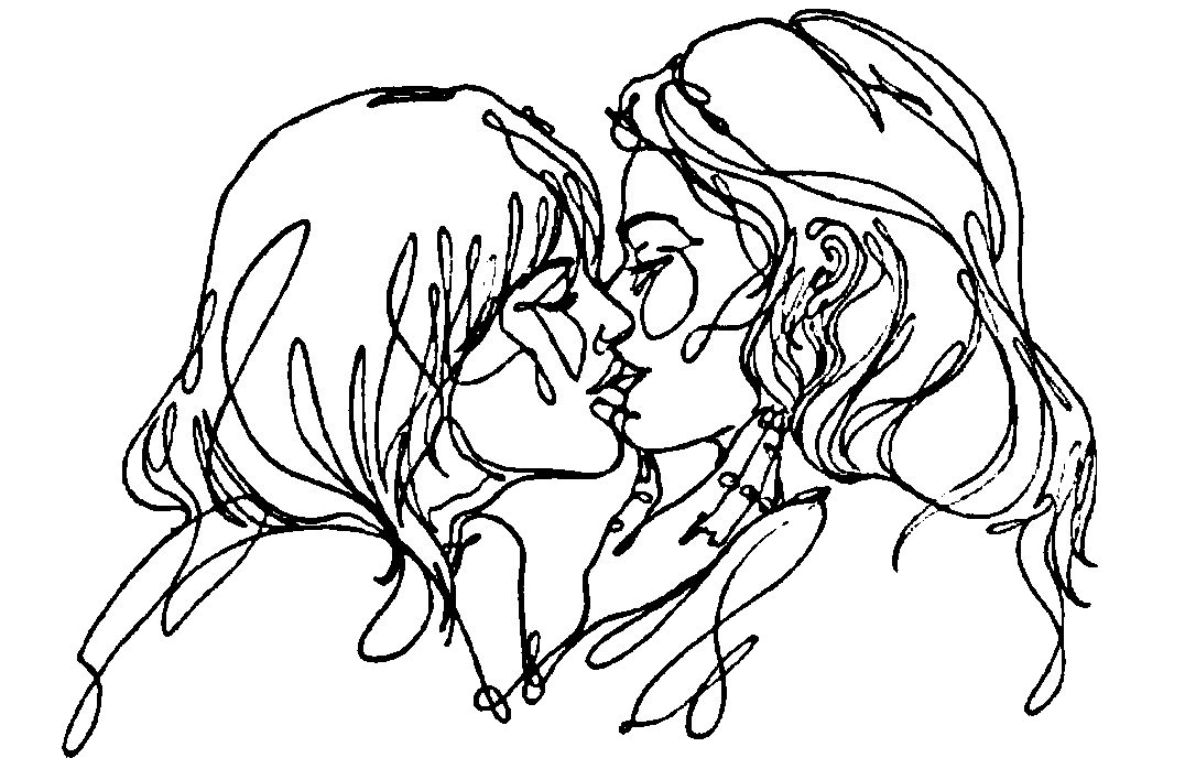 Girls Kissing Lesbian Gay Wlw Sticker By Ghostofsappho 