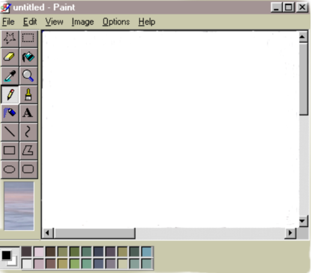 Untitled paint. Paint Интерфейс. Рамки для программы Paint. Старый Интерфейс Paint. Окно Paint Windows 98.