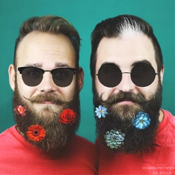 freetoedit floral beard flowers sunglasses ircmovemberkickoff