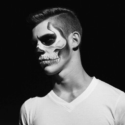 bw halloween skull skullboy zombie