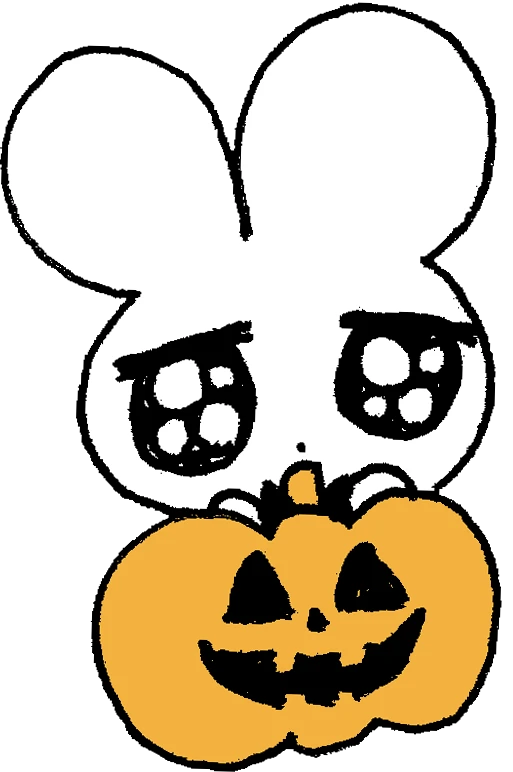 うさぎ かわいい Bunny Pumpkin Cute Sticker By V I C K Y うさぎ かわいい Bunny Pumpkin Cute Sticker By V I C K Y