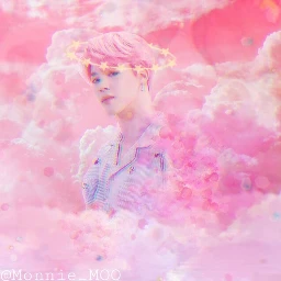 cute glitcheffect jimin clouds pink gclovekpop