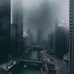 freetoedit neon foggy interesting urban