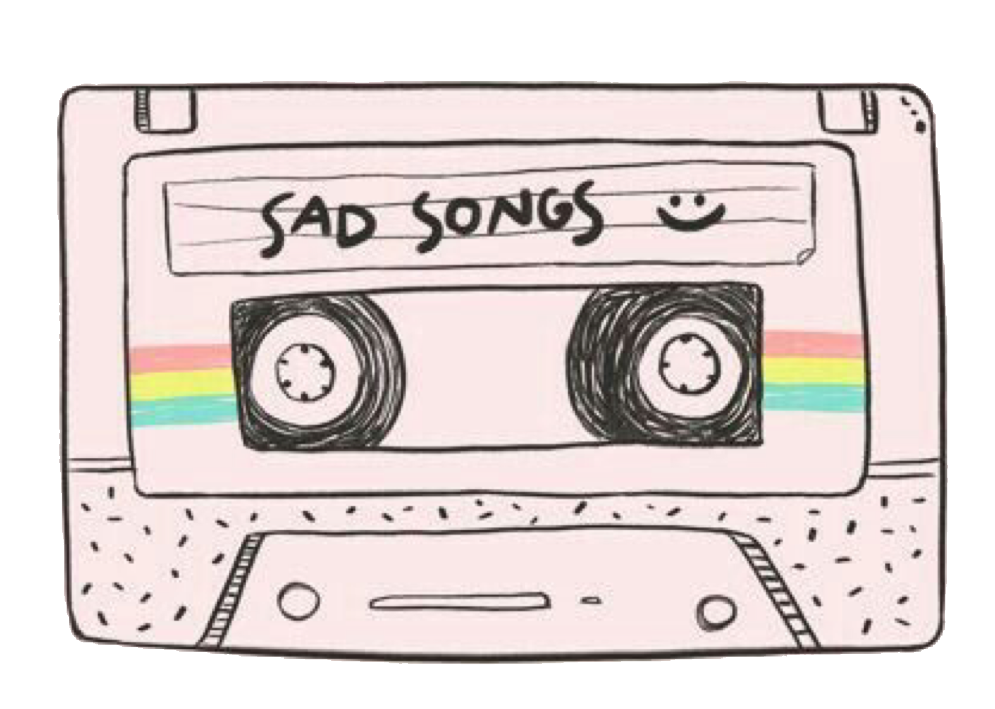  sad  sadsongs art stiker  tumblr vintage casette pink arc 