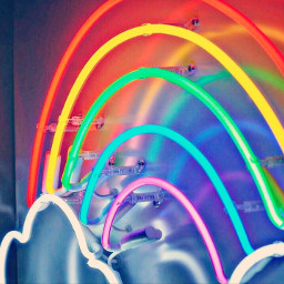rainbow led ledlights neon sign freetoedit