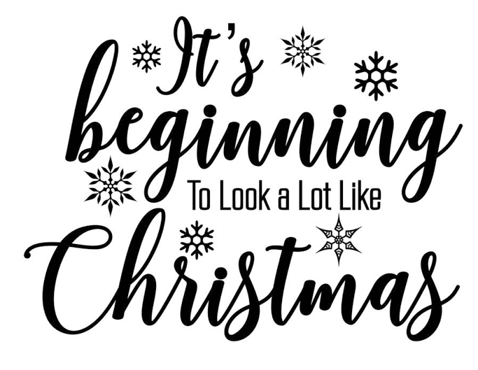 Christmas Snow Calligraphy Quote Sticker By Ximena