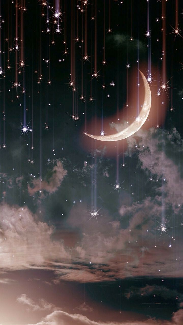 freetoedit glitter background moon star sky Luminous