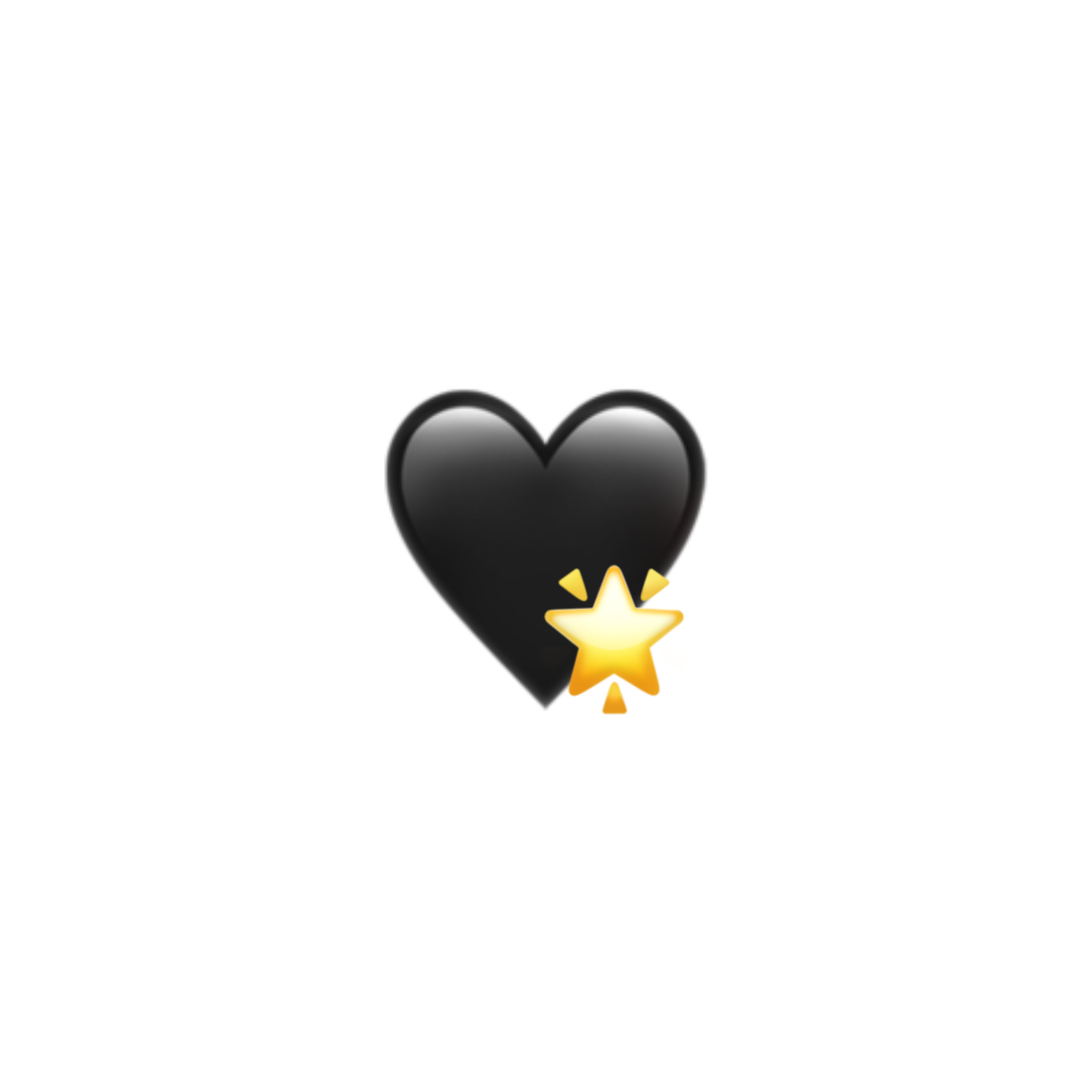 black heart yellow star emoji sticker by @satanicbarbie